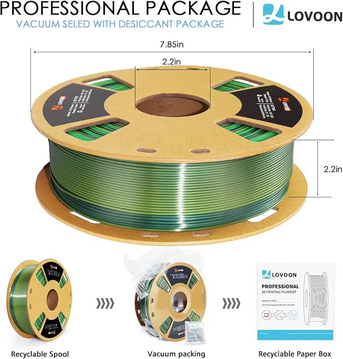 LOVOON pla Filament 1.75mm 3D Printer Filament 1kg, 3D Printing Filament - Image 4