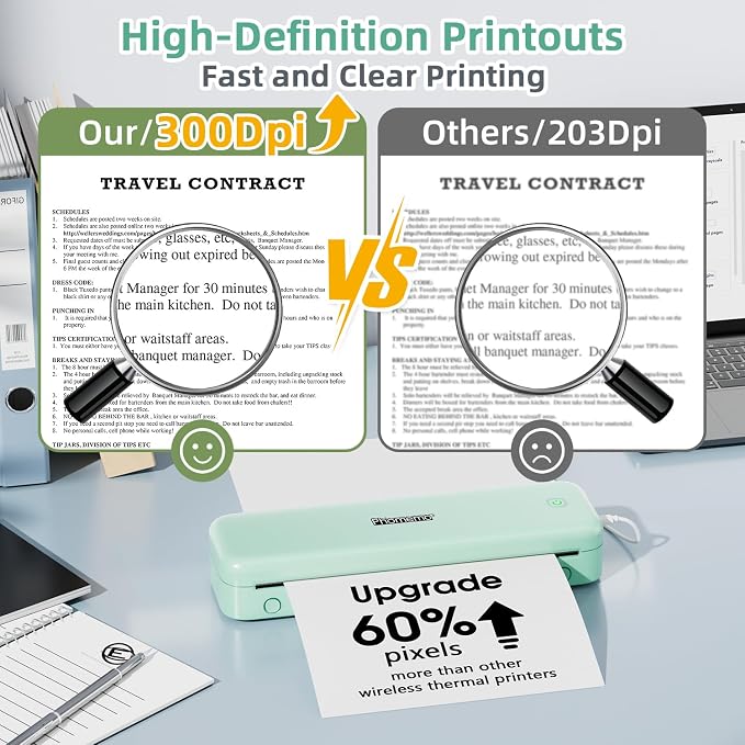 Phomemo M834 Portable Printer, Wireless Bluetooth Thermal Printer, Support - Image 3