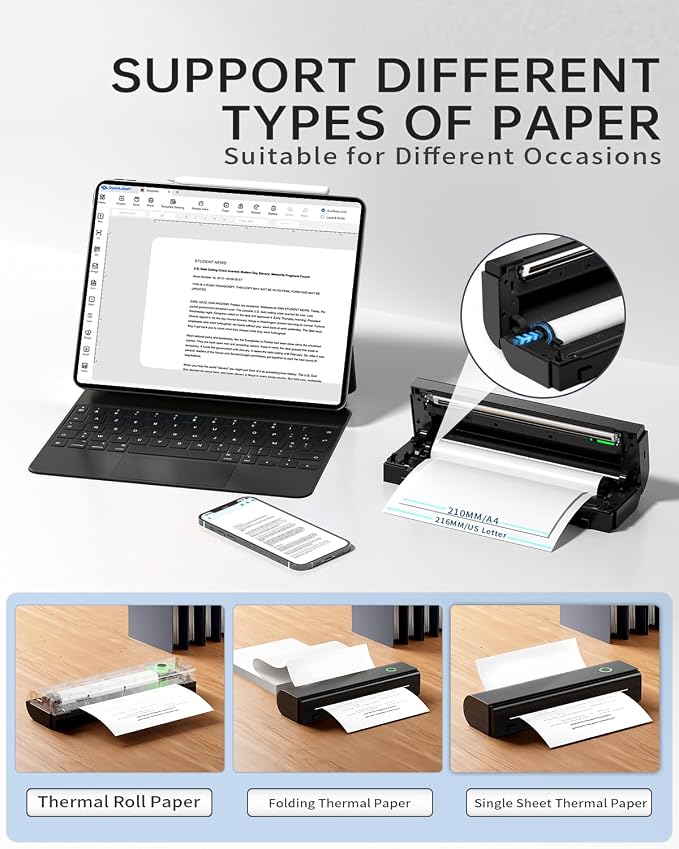 Portable Printers Wireless for Travel, N80 Wireless Thermal Printer Bluetooth - Image 5