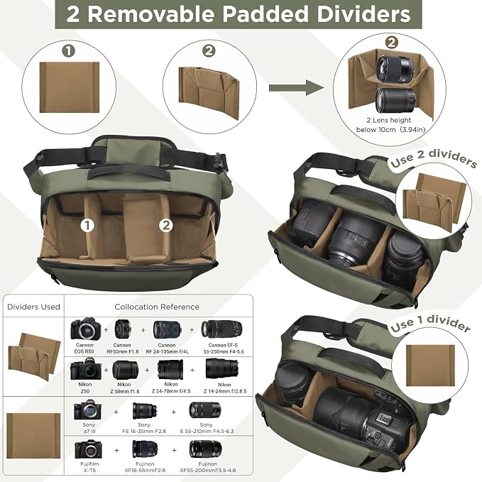 TAAOKA Camera Sling Bag, Travel Waterproof Camera Case - Image 2