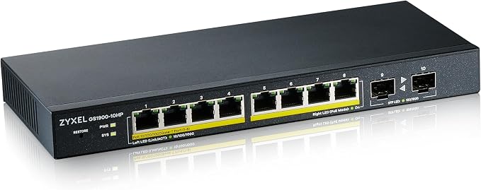 Zyxel 8 Port PoE Switch | Smart Managed | Gigabit Network Ethernet Switch | 8X by ZYXELNETWORKS