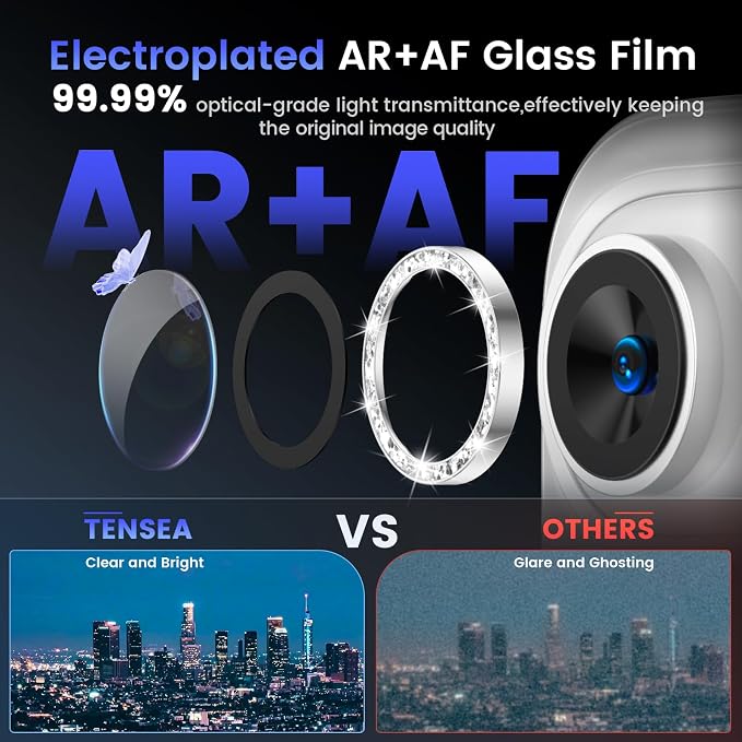 Tensea 2Pack for iPhone 17 Air Camera Lens Protector, 9H Tempered Glass Camera - Image 3