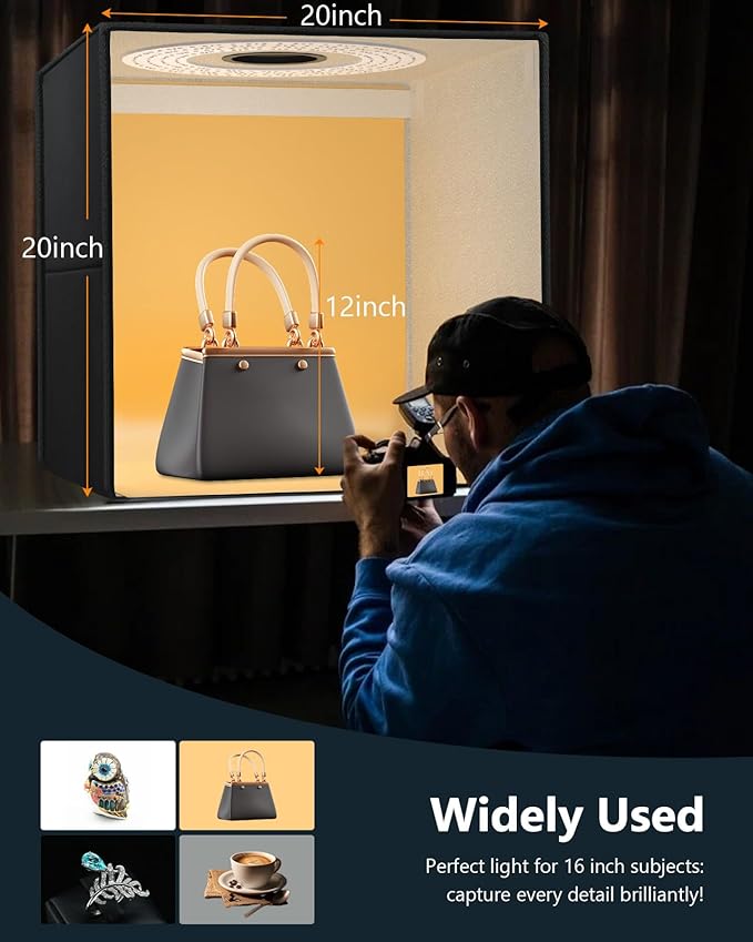 DUCLUS Light Box Photography 20" x 20", Large Portable Photo Studio Light Tent - Image 6