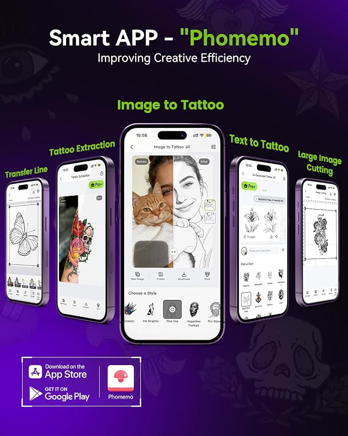Phomemo M08F Plus Touchscreen Tattoo Stencil Printer, Compatible - Image 3
