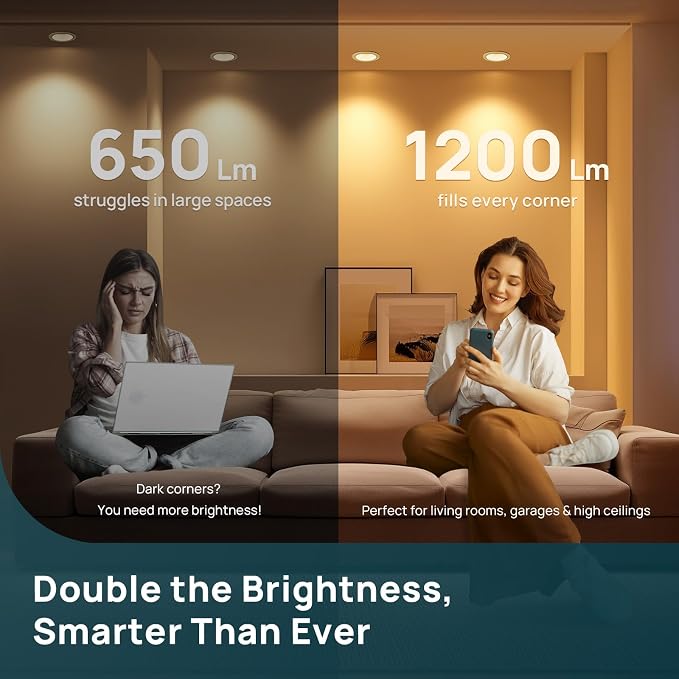Linkind Matter Smart Light Bulb, 1200LM BR30 Smart Flood Light Bulbs Compatible - Image 2