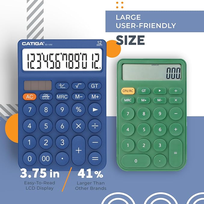 CATIGA 12 Digit Desktop Calculator Basic Desk Calculator - Image 2