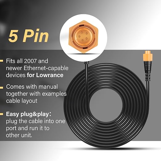 Replacement Part for Lowrance Ethernet Crossover Cable Yellow Cat7 Cable - Image 6