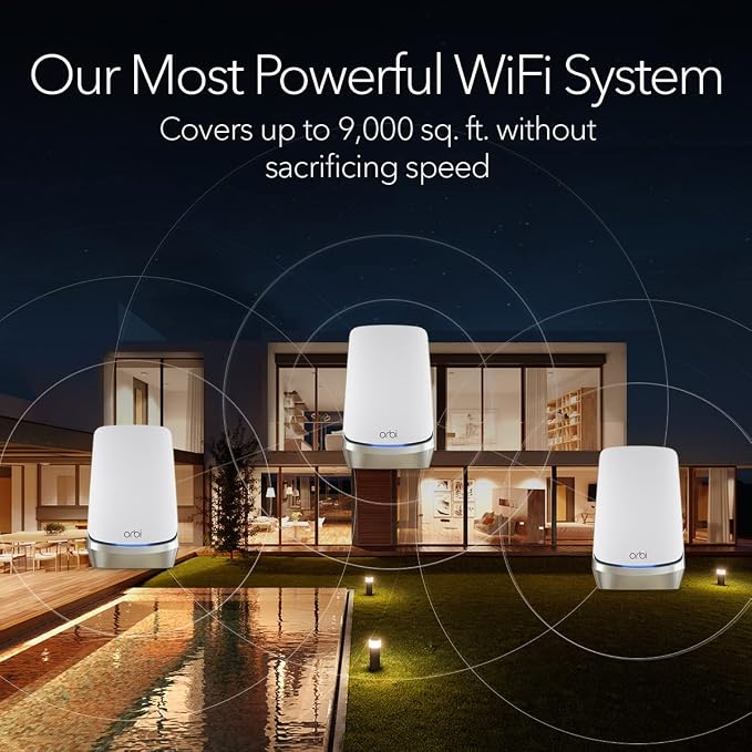 NETGEAR RBKE963-100NAR Orbi 960 Series AXE11000 Quad-Band Mesh Wi-Fi 6E System - Image 3