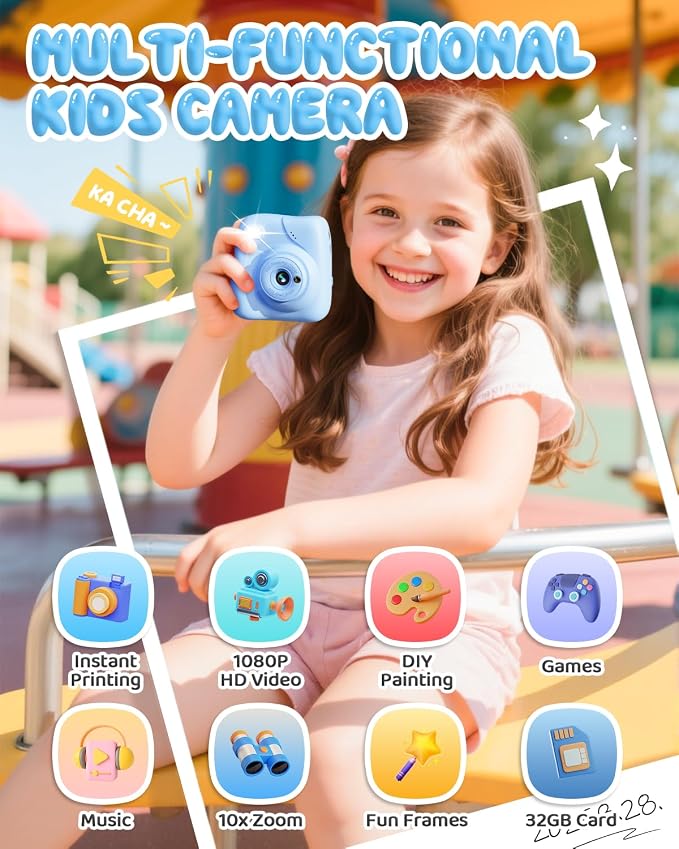 Kids Camera Instant Print, 1080P HD Kids Instant Camera - Image 2
