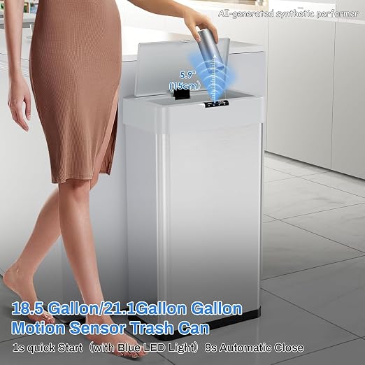 Sensor Trash Can, Touchless Motion Sensor Trash Bin, Smart Automatic Garbage Can - Image 4