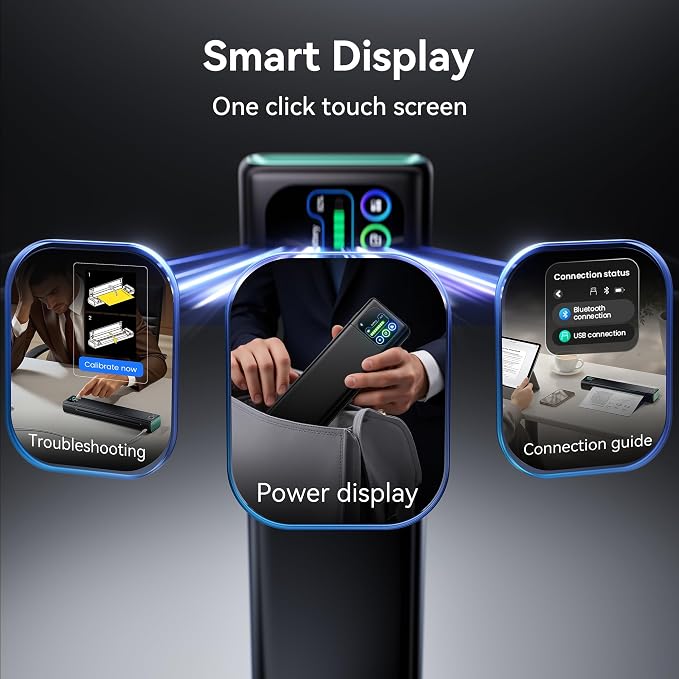Phomemo Portable Printer with Touchscreen, Upgraded M08D Bluetooth Wireless - Image 2