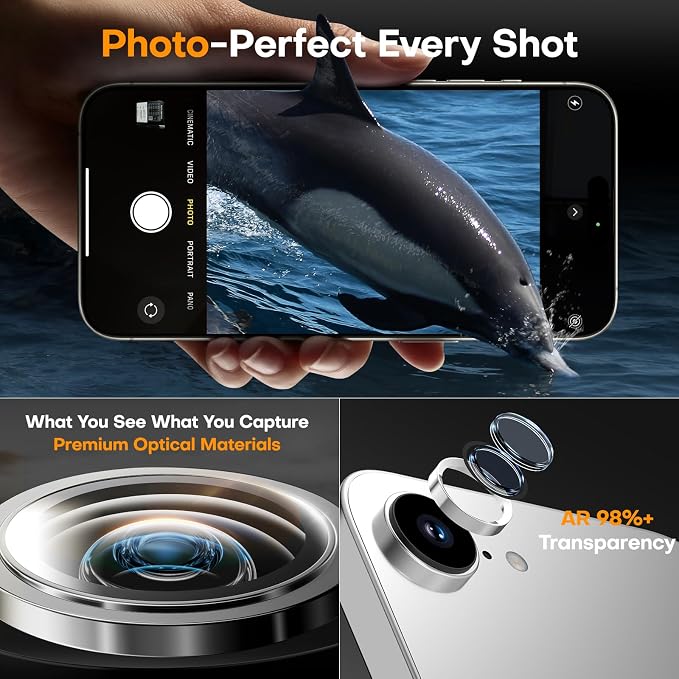 for iPhone 16e/iPhone 17e Camera Lens Protector, Tempered Glass Screen - Image 4