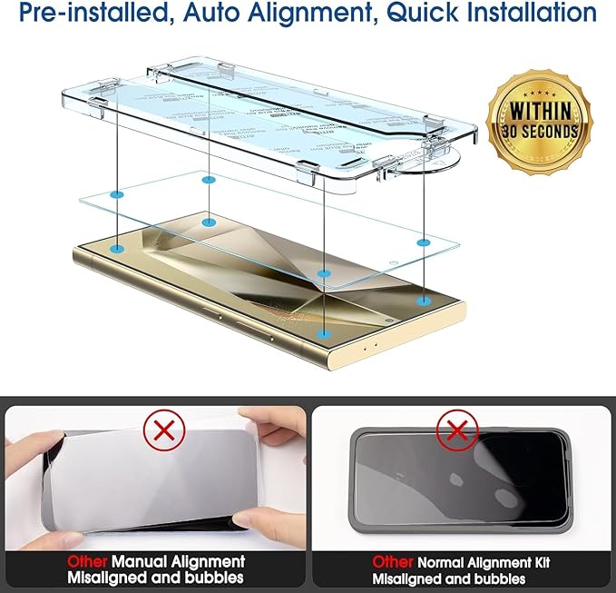 amFilm Auto-Alignment OneTouch for Samsung Galaxy S24 Ultra 6.8'' Screen - Image 3