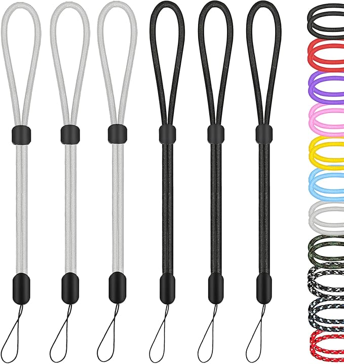 Hukado Hand Wrist Strap Lanyard, 6 Pack 8inch Adjustable Nylon Wristlet Straps by Hukado