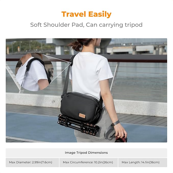 K&F CONCEPT Camera Sling Bag Crossbody Bag Waterproof Camera Shoulder Backpack - Image 5