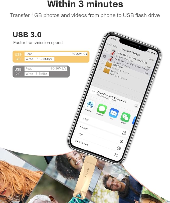 512GB Photo Stick for Phone, Qainerly USB Flash Drive for Phone All Models - Image 7