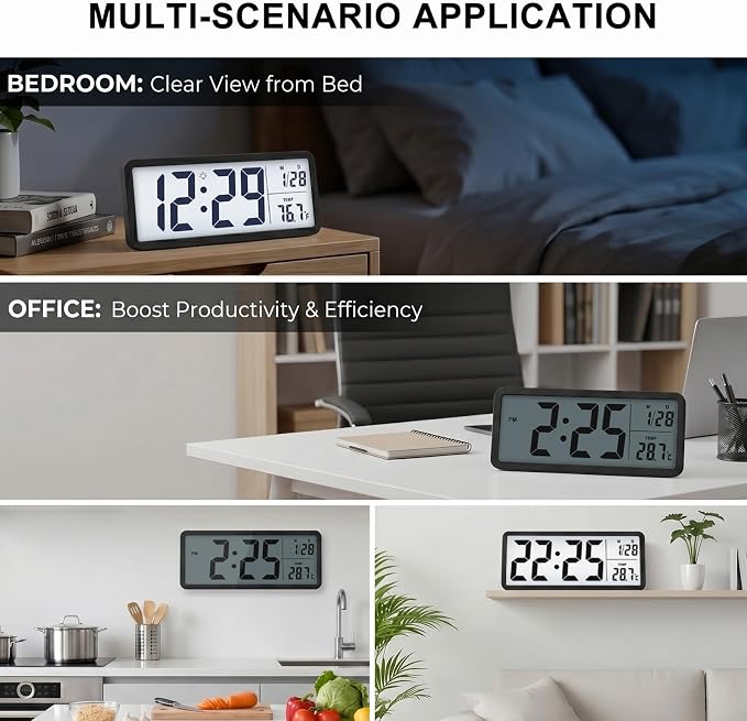 JoFomp 10.5" Large Digital Wall Clock Battery Operated - Image 6