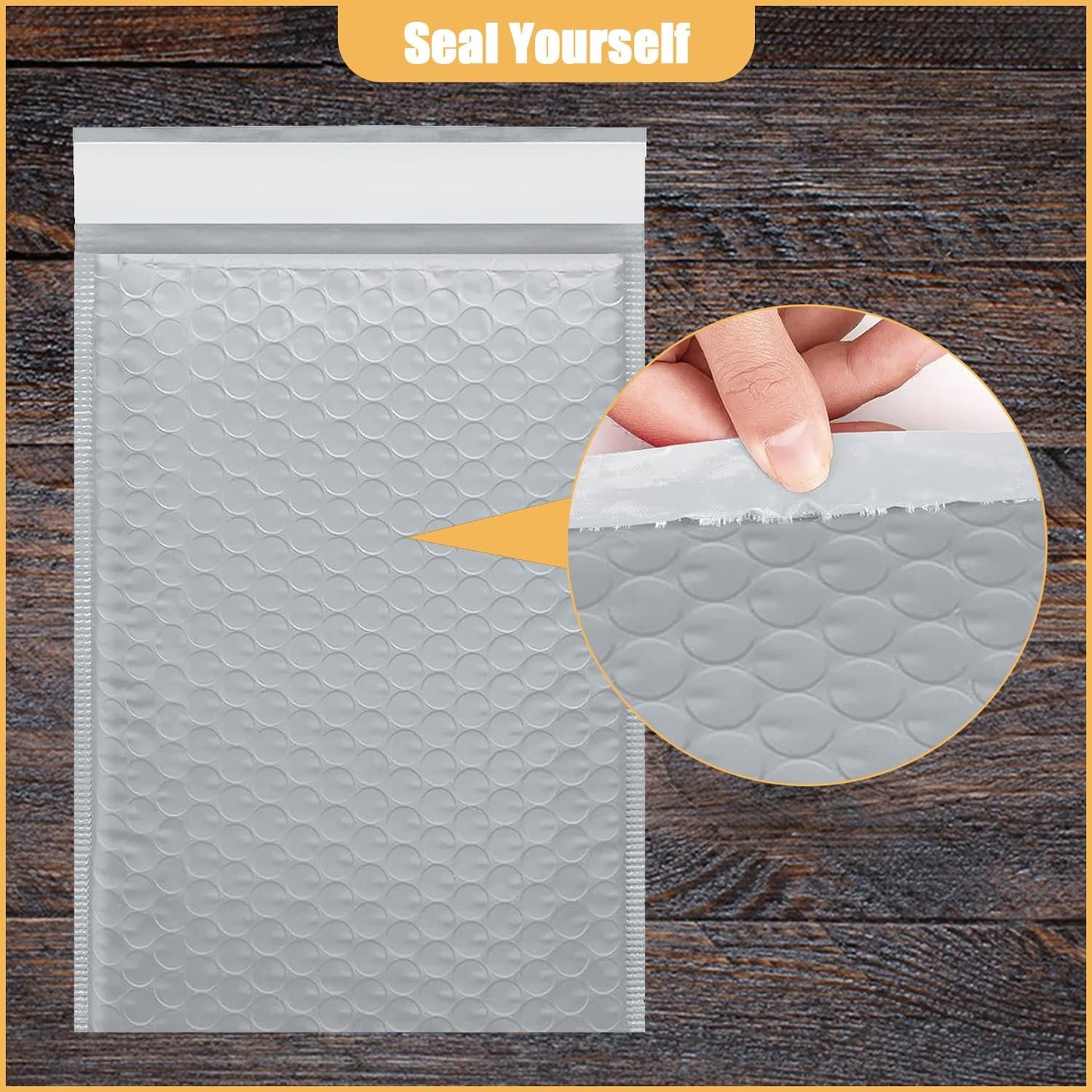 4in x 7in Bubble Mailer, Gray Poly Mailer, Padded Envelope, Shipping Envelope, Waterproof, Self-Sealing, For Small Business, Shipping, Mailing, Boutique Packaging(100PCS)