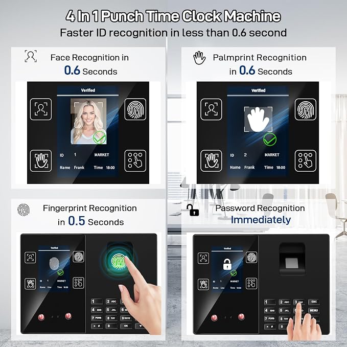 KUIIYER 4 in 1 Employees Time Clocks - Image 3