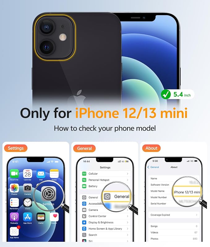 FNTCASE for iPhone 13 Mini Case: for iPhone 12 Mini Case Translucent Matte - Image 2