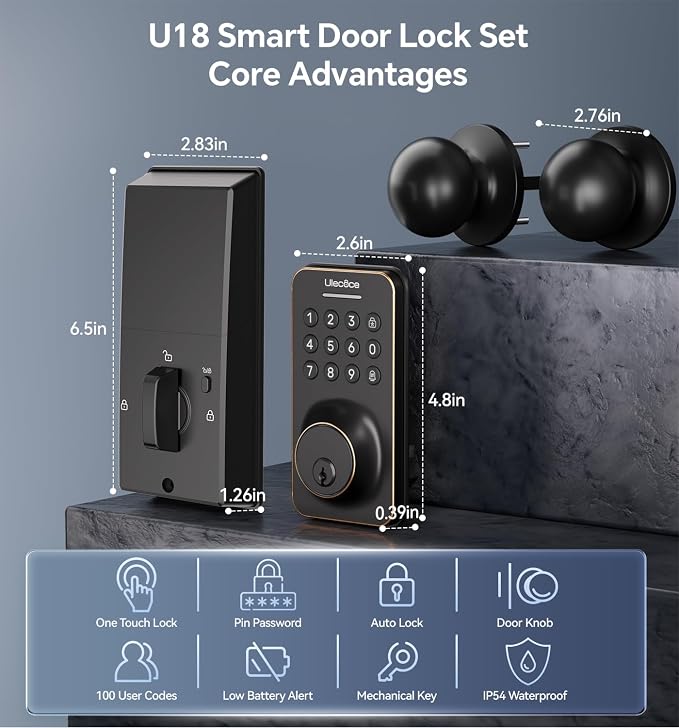 Ulecoce Keyless Entry Keypad Deadbolt - Image 3