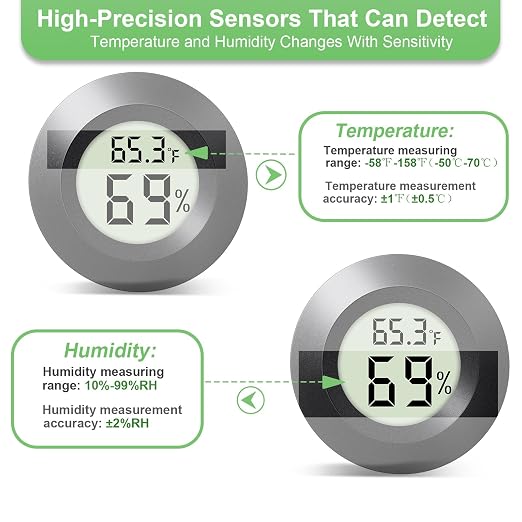 4-Pack Mini Hygrometer Thermometer Indoor Outdoor Round Humidity Meter - Image 4