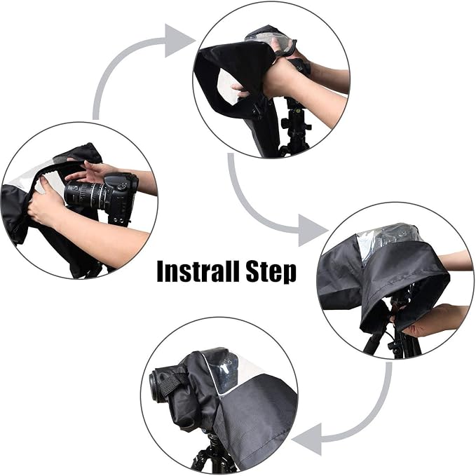 Waterproof Camera Rain Cover Soft Black Camera Rain Lens Covers | Professional - Image 4