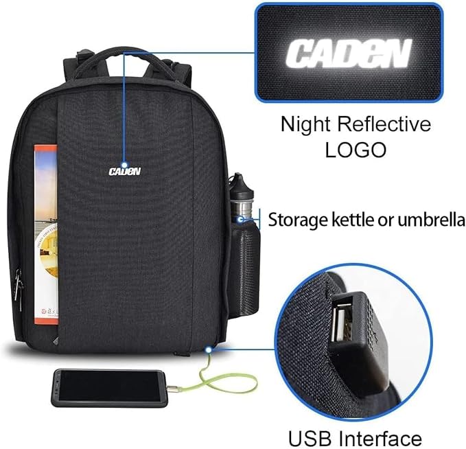CADeN Camera Backpack Professional DSLR Bag - Image 4