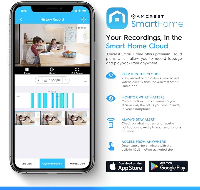 Amcrest 4MP WiFi Camera Indoor Camera, Sound & Baby Monitor, Human & Pet - Image 9