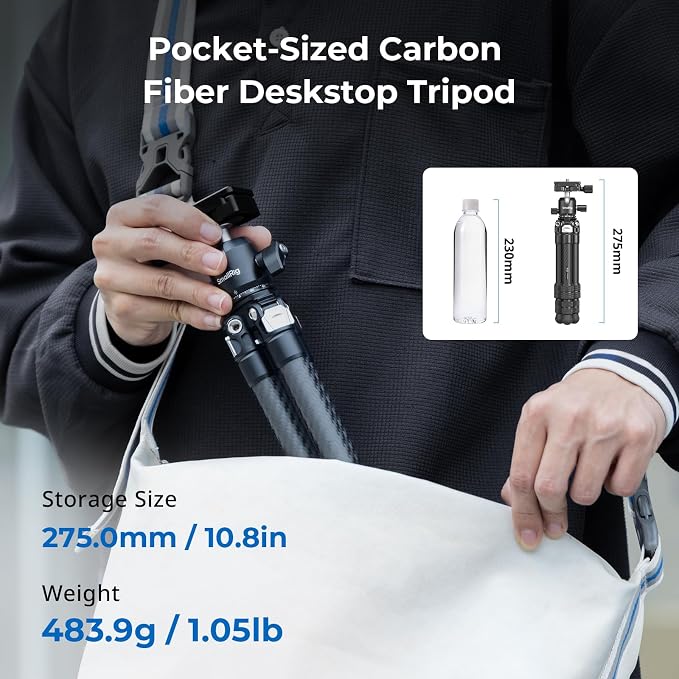 SmallRig Carbon Fiber Mini Desktop Tripod, 15.5'' / 39.5cm Compact Pocket - Image 2
