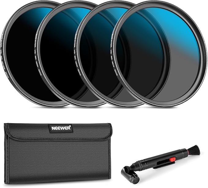 Neewer 82mm ND Lens Filter Set, ND16/ND32/ND64/ND1000, Lens Cleaning Pen by Neewer