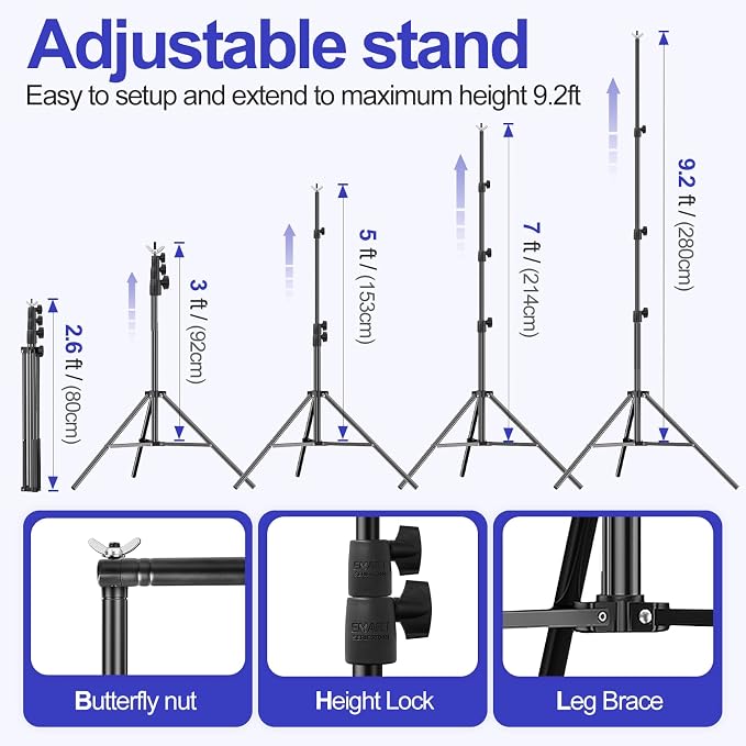 EMART 10x9.2FT Backdrop Stand, Photo Video Studio Adjustable&Lockable Heavy - Image 4