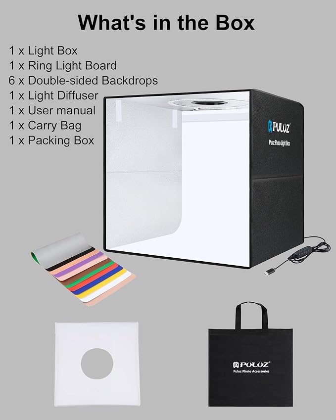 PULUZ Light Box Photography, 20x20 inch Large Photo Light Box - Image 8