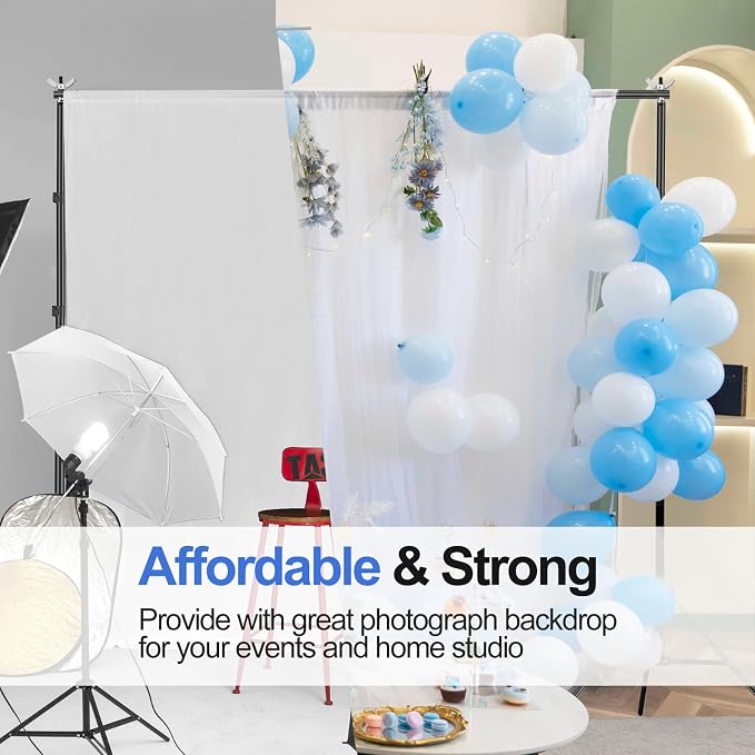 EMART Backdrop Stand 10x10ft Photo Studio Adjustable Background Stand Support - Image 6