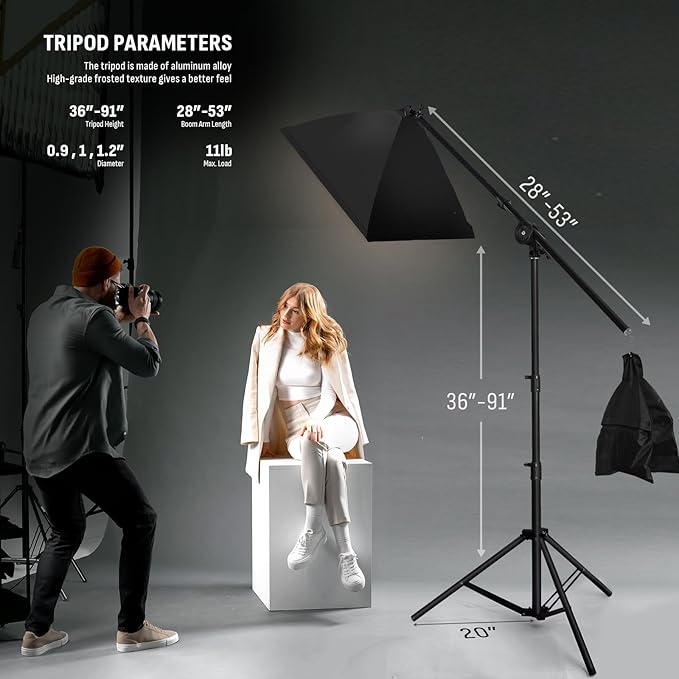 NiceVeedi Softbox Photography Lighting Kit, Overhead Studio Lights - Image 4