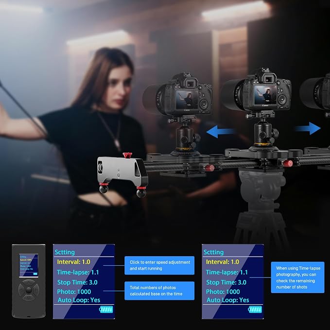 GVM 48"/120CM Carbon Fiber Motorized Camera Slider, Professional Camera Slider - Image 2