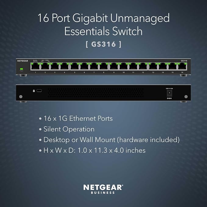 NETGEAR 16-Port Gigabit Ethernet Unmanaged Network Switch – Plug-and-Play - Image 2
