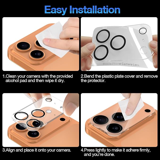 WHPXJY 2025 New Upgrade for 3 pack iPhone 17 Pro Camera Lens Protector-Tempered - Image 7