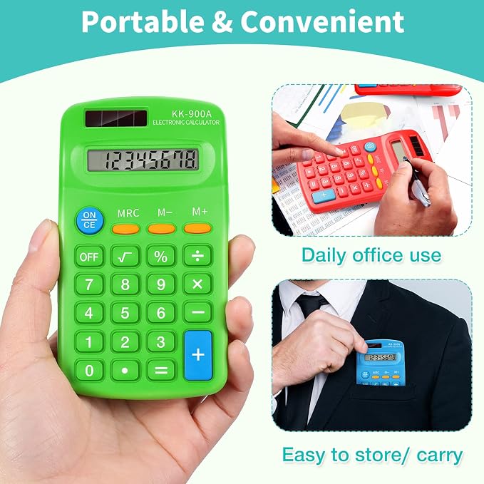 30 Pack Pocket Calculator Small Battery Powered Bulk Mini Size 4 Function Hand - Image 5