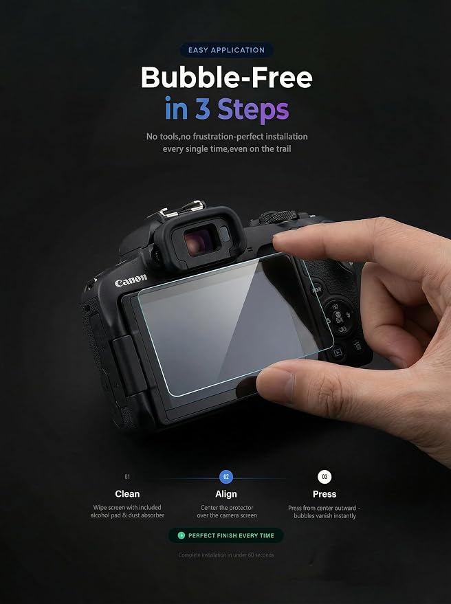 iDaPro Screen Protector for Canon EOS R50 / EOS R8 + Hand Lanyard Tempered - Image 6