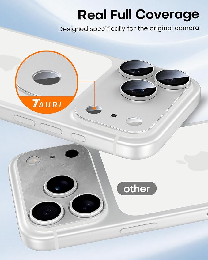TAURI 2 Pack for iPhone 17 Pro Camera Lens Protector, Full Coverage - Image 6