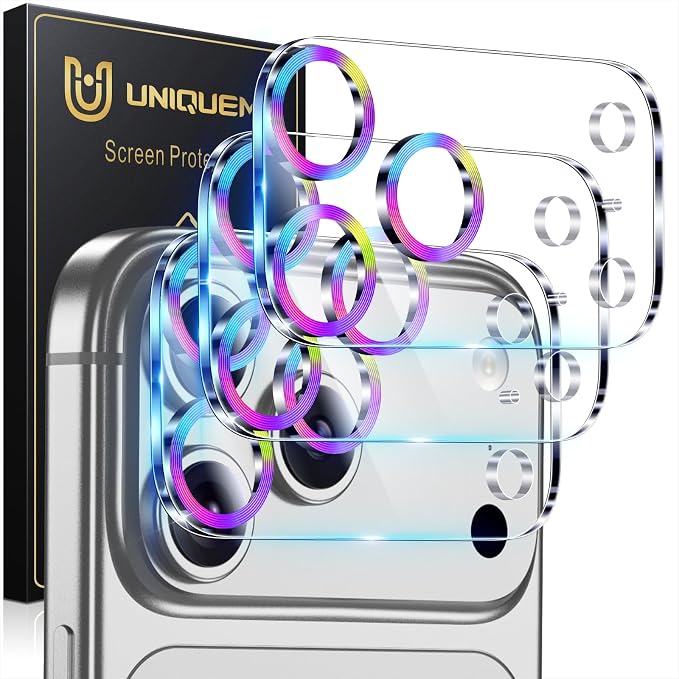 UniqueMe 3 Pack Compatible for iPhone 17 Pro Max Camera Lens Protector by UniqueMe