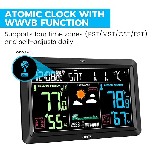 Weather Station Atomic Clock Indoor Outdoor Thermometer Wireless, Barometer - Image 4