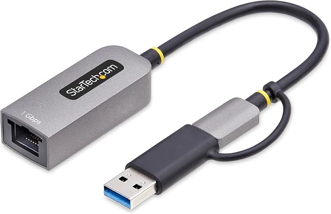 StarTech.com USB-C to Ethernet Adapter w/USB-A Dongle, 10/100/1000Mbps - Image 2