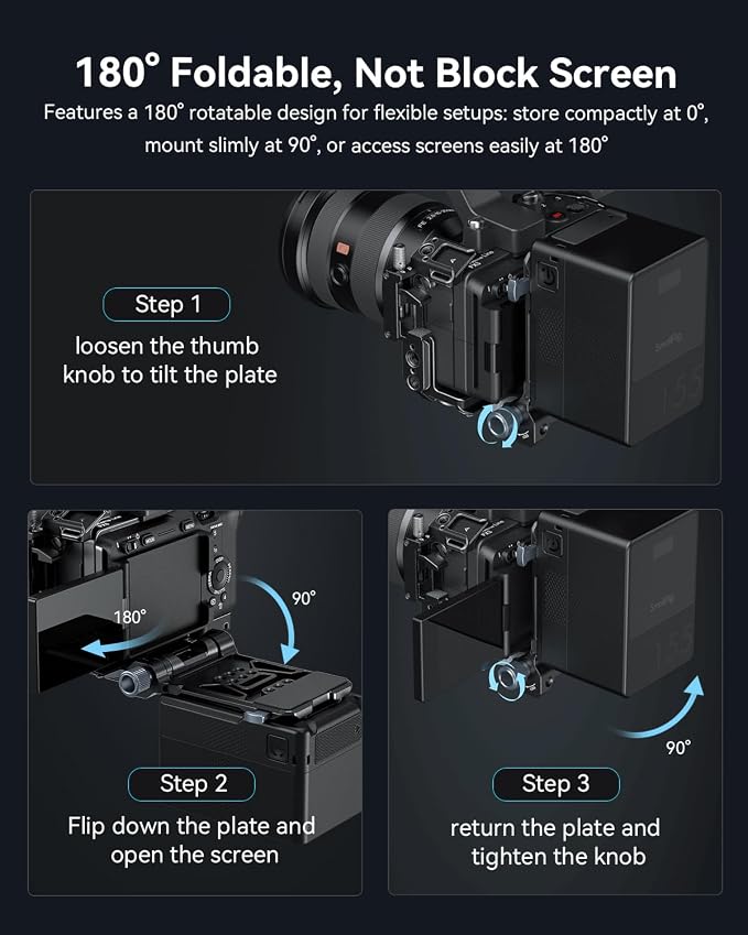 SMALLRIG Foldable V Mount Battery Plate w/QR Plate - Image 4