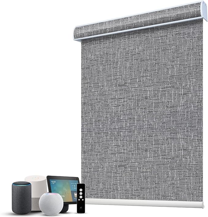 SmartWings Motorized 100% Blackout Shades Blinds, Custom Size, Cordless Window by SmartWings