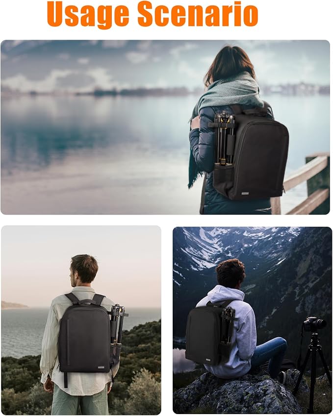 CADeN Camera Backpack Bag with Laptop Compartment 15.6" - Image 4