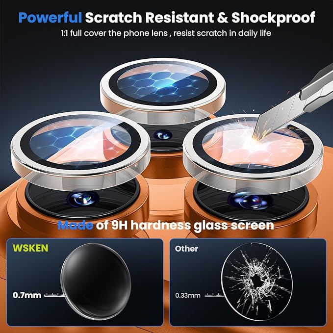 WSKEN for iPhone 17 Pro/iPhone 17 Pro Max Camera Lens Protector - Image 3