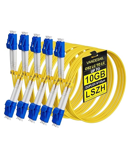 VANDESAIL OS2 LC to LC Single Mode Fiber Patch Cable 4M, LC-LC SMF Optical by VANDESAIL