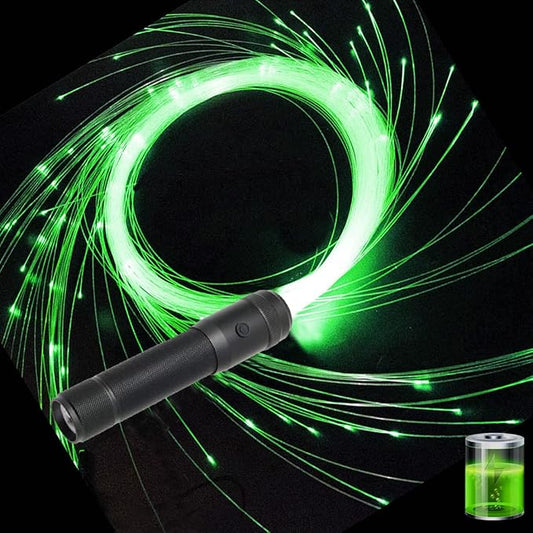 Fiber Optic Dance Whip Rechargeable, AZIMOM Space Whip 6ft 360° Swivel 36Mode by AZIMOM
